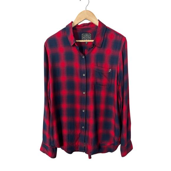 Peloton By Flag & Anthem Blue Red Plaid Button Down Medium - Picture 1 of 6